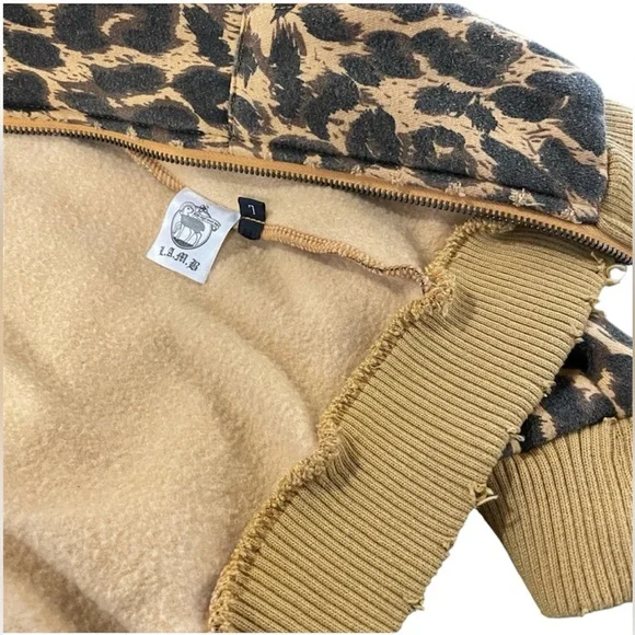 L.A.M.B. Hoodie Jacket Leopard Lamb Cheetah Print Bomber Gwen Stefani No Doubt - Picture 7 of 13